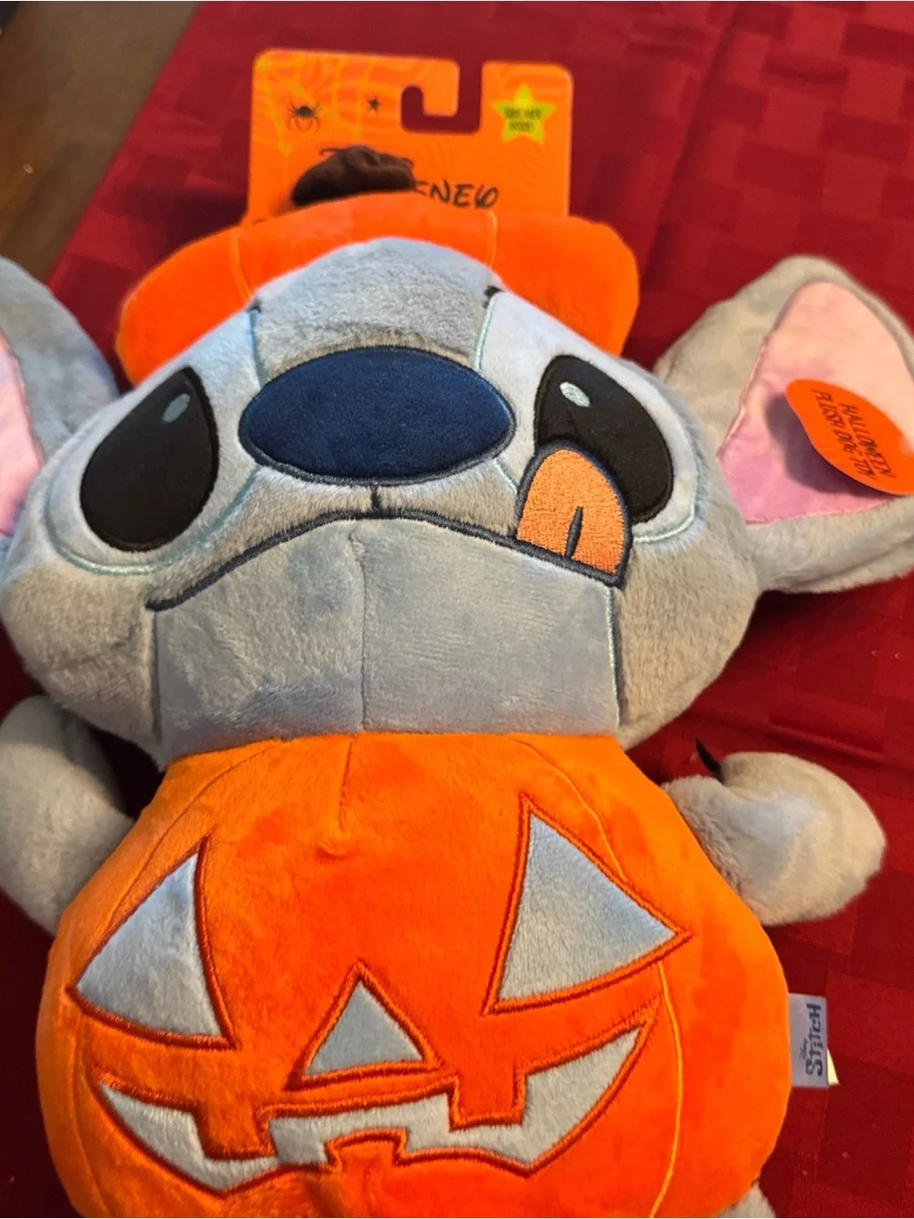Disney Stitch Halloween Plush with Jack-O'-Lantern dog toy